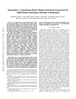 NeuroMoE: A Transformer-Based Mixture-of-Experts Framework for Multi-Modal Neurological Disorder Classification