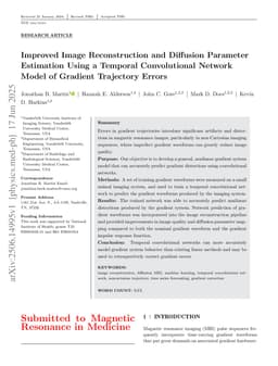 Improved Image Reconstruction and Diffusion Parameter Estimation Using a Temporal Convolutional Network Model of Gradient Trajectory Errors