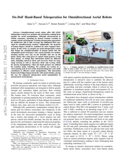 Six-DoF Hand-Based Teleoperation for Omnidirectional Aerial Robots
