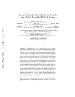 Systems-Theoretic and Data-Driven Security Analysis in ML-enabled Medical Devices