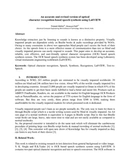 An accurate and revised version of optical character recognition-based speech synthesis using LabVIEW