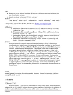 Identifying social isolation themes in NVDRS text narratives using topic modeling and text-classification methods
