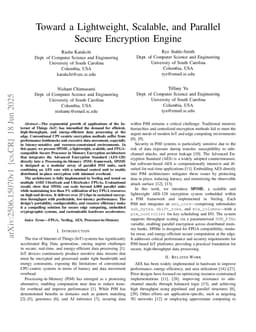 Toward a Lightweight, Scalable, and Parallel Secure Encryption Engine