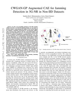 CWGAN-GP Augmented CAE for Jamming Detection in 5G-NR in Non-IID Datasets