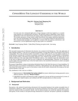 CipherMind:The Longest Codebook in the World