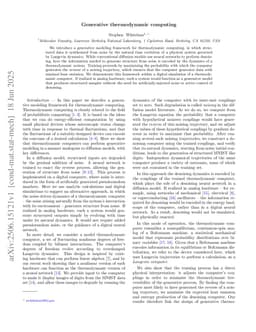 Generative thermodynamic computing