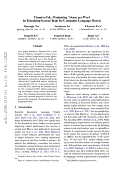 Thunder-Tok: Minimizing Tokens per Word in Tokenizing Korean Texts for Generative Language Models