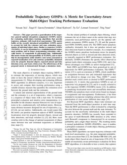 Probabilistic Trajectory GOSPA: A Metric for Uncertainty-Aware Multi-Object Tracking Performance Evaluation
