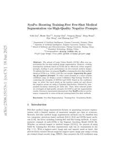 SynPo: Boosting Training-Free Few-Shot Medical Segmentation via High-Quality Negative Prompts