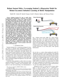 Robust Instant Policy: Leveraging Student's t-Regression Model for Robust In-context Imitation Learning of Robot Manipulation