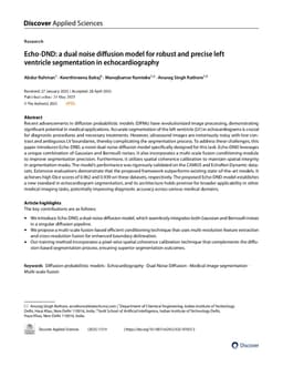 Echo-DND: A dual noise diffusion model for robust and precise left ventricle segmentation in echocardiography