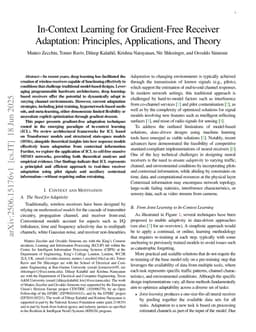 In-Context Learning for Gradient-Free Receiver Adaptation: Principles, Applications, and Theory