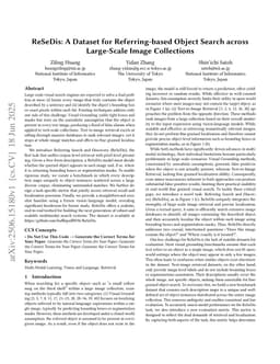 ReSeDis: A Dataset for Referring-based Object Search across Large-Scale Image Collections