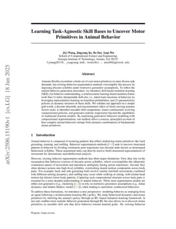 Learning Task-Agnostic Skill Bases to Uncover Motor Primitives in Animal Behaviors