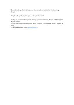Research on Graph-Retrieval Augmented Generation Based on Historical Text Knowledge Graphs