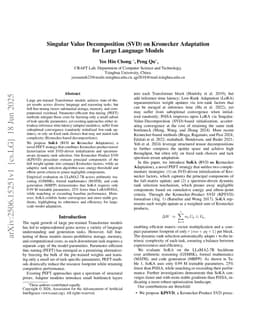 Singular Value Decomposition on Kronecker Adaptation for Large Language Model