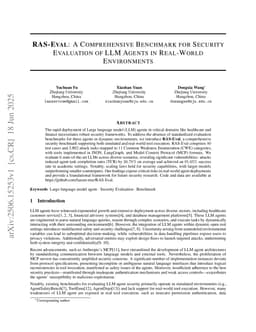 RAS-Eval: A Comprehensive Benchmark for Security Evaluation of LLM Agents in Real-World Environments