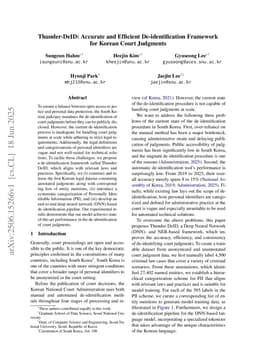 Thunder-DeID: Accurate and Efficient De-identification Framework for Korean Court Judgments