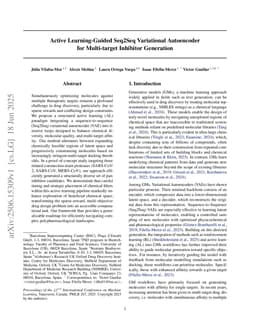Active Learning-Guided Seq2Seq Variational Autoencoder for Multi-target Inhibitor Generation