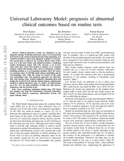 Universal Laboratory Model: prognosis of abnormal clinical outcomes based on routine tests