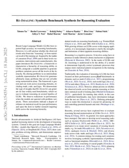 RE-IMAGINE: Symbolic Benchmark Synthesis for Reasoning Evaluation