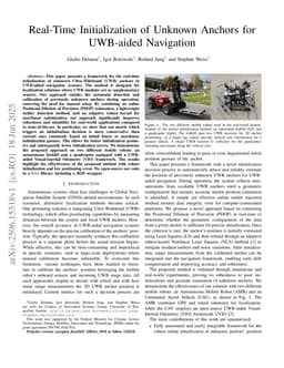 Real-Time Initialization of Unknown Anchors for UWB-aided Navigation