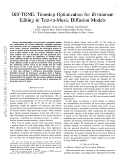 Diff-TONE: Timestep Optimization for iNstrument Editing in Text-to-Music Diffusion Models