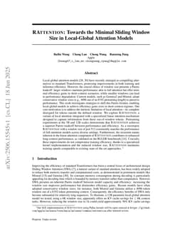 RATTENTION: Towards the Minimal Sliding Window Size in Local-Global Attention Models