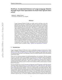 PredGen: Accelerated Inference of Large Language Models through Input-Time Speculation for Real-Time Speech Interaction
