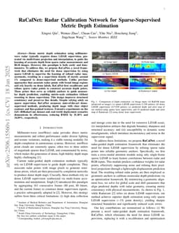 RaCalNet: Radar Calibration Network for Sparse-Supervised Metric Depth Estimation