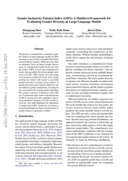 Gender Inclusivity Fairness Index (GIFI): A Multilevel Framework for Evaluating Gender Diversity in Large Language Models