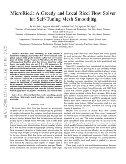 MicroRicci: A Greedy and Local Ricci Flow Solver for Self-Tuning Mesh Smoothing