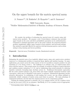 On the Upper Bounds for the Matrix Spectral Norm