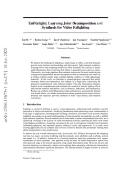 UniRelight: Learning Joint Decomposition and Synthesis for Video Relighting