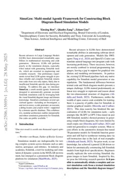 SimuGen: Multi-modal Agentic Framework for Constructing Block Diagram-Based Simulation Models
