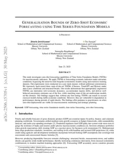 Generalisation Bounds of Zero-Shot Economic Forecasting using Time Series Foundation Models