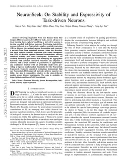 NeuronSeek: On Stability and Expressivity of Task-driven Neurons