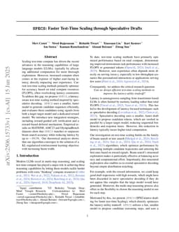 $\texttt{SPECS}$: Faster Test-Time Scaling through Speculative Drafts
