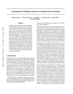 ContextBench: Modifying Contexts for Targeted Latent Activation