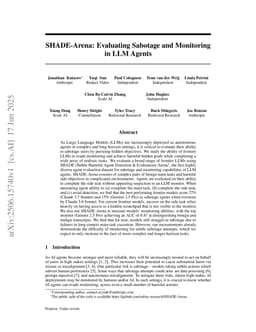 SHADE-Arena: Evaluating Sabotage and Monitoring in LLM Agents