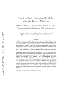 Descriptor-based Foundation Models for Molecular Property Prediction