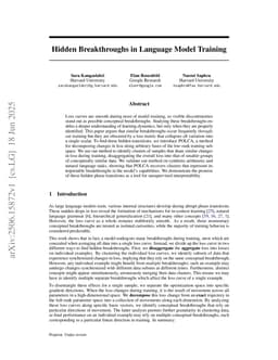 Hidden Breakthroughs in Language Model Training