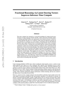 Fractional Reasoning via Latent Steering Vectors Improves Inference Time Compute