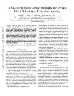 PNCS:Power-Norm Cosine Similarity for Diverse Client Selection in Federated Learning