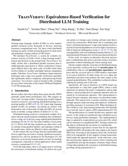 TrainVerify: Equivalence-Based Verification for Distributed LLM Training