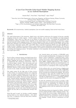 A Low-Cost Portable Lidar-based Mobile Mapping System on an Android Smartphone