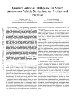 Quantum Artificial Intelligence for Secure Autonomous Vehicle Navigation: An Architectural Proposal