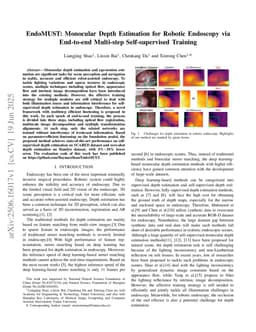 EndoMUST: Monocular Depth Estimation for Robotic Endoscopy via End-to-end Multi-step Self-supervised Training