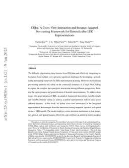 CRIA: A Cross-View Interaction and Instance-Adapted Pre-training Framework for Generalizable EEG Representations