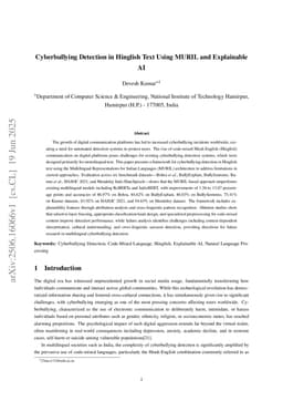 Cyberbullying Detection in Hinglish Text Using MURIL and Explainable AI